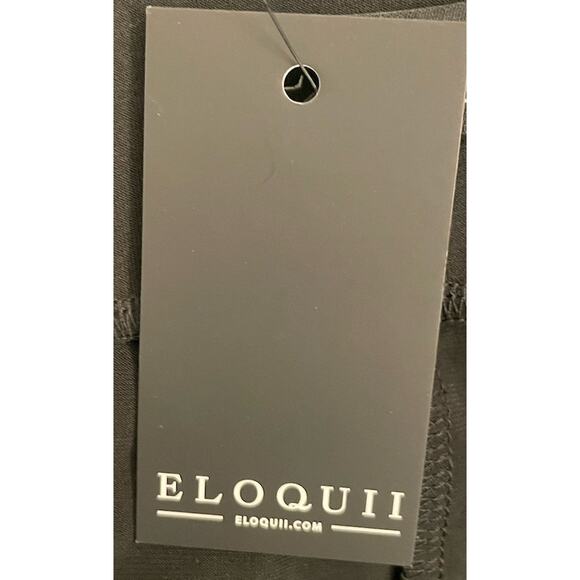 Eloquii Black Strapless Jumpsuit With Attached Sash/Drape Size 16 NWT Runched - Picture 3 of 7